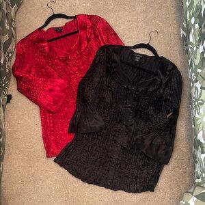Bay Studio Red and Black Blouses